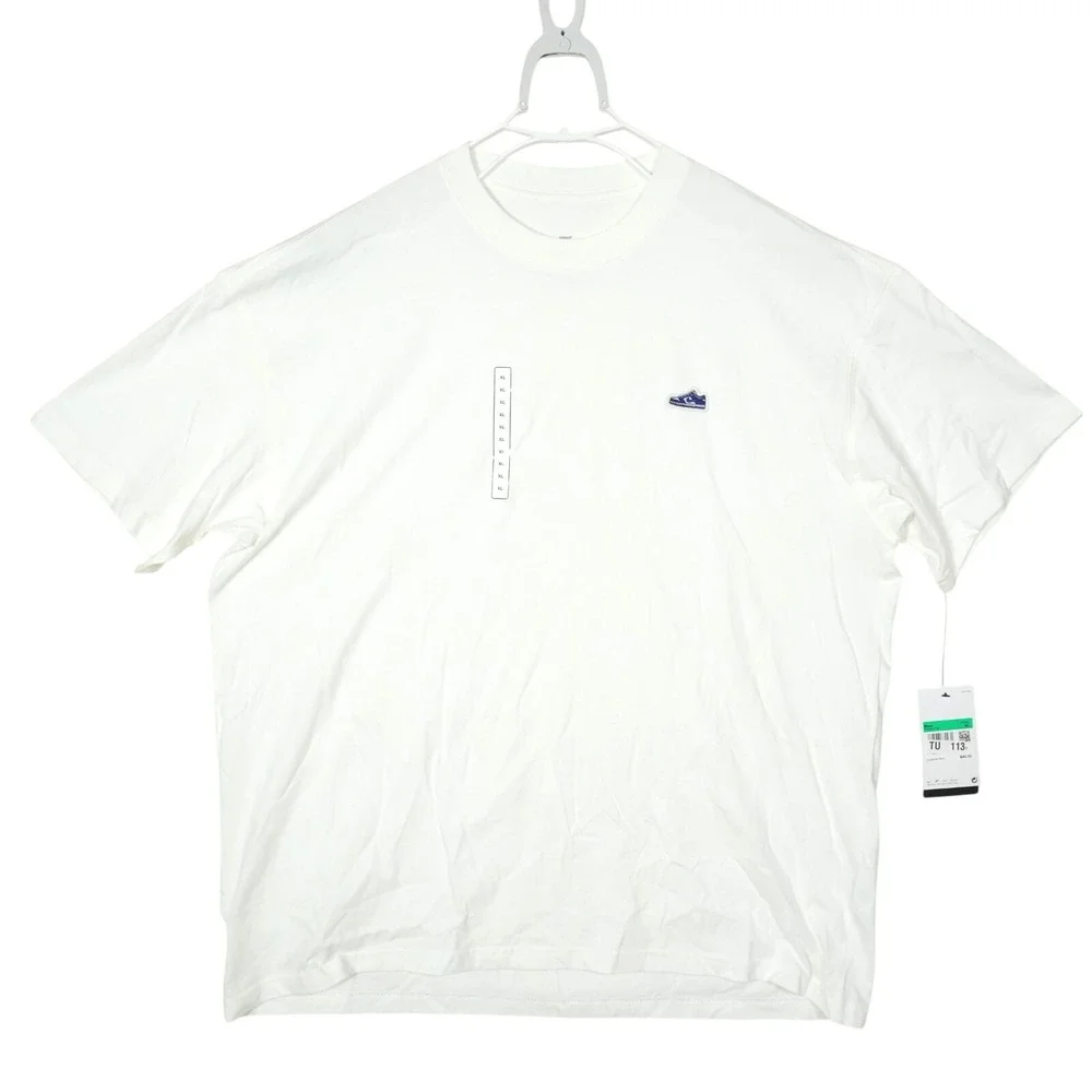 Nike Mens Loose Fit Dunk Low Sneaker Patch T-Shirt White FV3751-100 XL‎ NWT